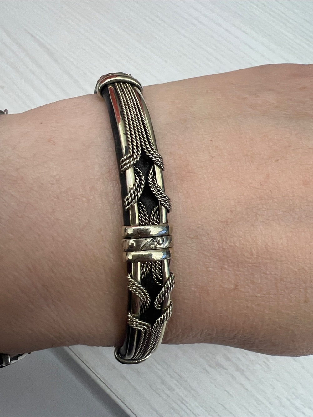 Gold-Tone Braided Chain Cuff Bracelet